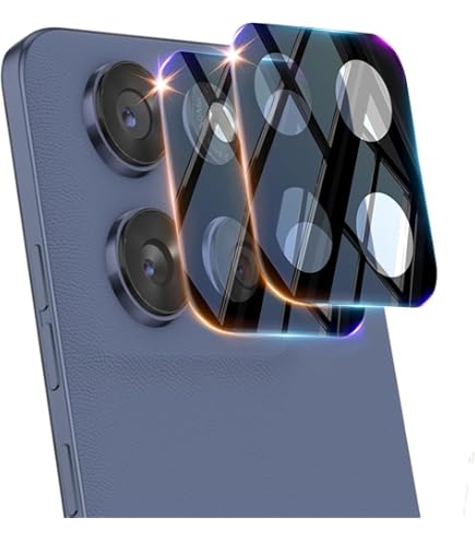 Protecteur Objectif Verre Trempé 9H Pour Fairphone 6 - Anneau Métallique Argenté & Noir - Anti-rayures Et Anti-empreintes - 5
