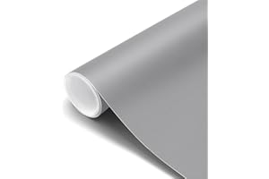 SEONTA Selbstklebende Klebefolie Hellgrau Matt Klebefolie PVC Folie Verdickte Küchenschrank Aufkleber für Möbel Küche Kommode Schrank Wasserdicht Vinyl Dekofolie Möbelfolie 61X500cm