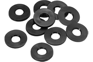 PATIKIL M6 Rondelle Plate Caoutchouc, 10 Paquet 6 mm ID 13 mm OD 1.6mm Épais Étanchéité Espaceur Joint Anneau pour Robinet Tuyau Eau Tuyau Fixation Boulon, Noir