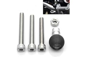 Riloer Motorcycle Fork Stem Ball Base Motorcycle Handlebar Clamp Ball with M8 Screws,Bike Fork Mount,Pro Taper Grips, For Ram Mount