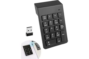 TEASTEAM 18 Key Wireless Numeric Keypad Number Pad Portable 2.4G Mini USB Numpad Slim Input Devices for Laptop Notebook Desktop PC Tablet Compatible with Windows System
