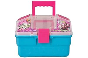 Shakespeare Cosmic - Caja de aparejos de pesca para niños, con bandeja a prueba de derrames y aparejos de 27 piezas, incluyendo flotadores, anzuelos, cebo