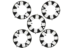 ‎AZDELIVERY AZDelivery 5 x RGB LED Ring 8 bit WS2812 5050 RGB LED + integrierter Treiber RGB Lichtmodul | Kompatibel mit Arduino und Raspberry Pi