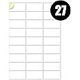 A4 Labels 27 Per Sheet, 20 Sheets 540 Sticky Label, Address Labels, Printer Labels, iSOUL Self Adhesive Printable A4 Sticker Paper for Printing, Laser Labels Stickers [Quickdry]