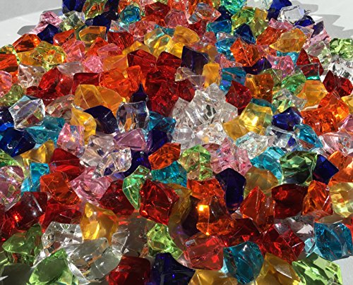 200 Stück 15mm glitzernde bunte Deko Eis Diamanten Brillianten Strasssteine Acrylsteine transparent klar kristall basteln Gltzersteine Schmucksteine Strass Steine Dekosteine zum Verzieren Dekorieren von CRYSTAL KING - 3