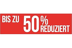 AGENTUR WERNER KUHLINS Stickers up to 50% off for sale and discount promotions, 99 x 30 cm, for shop windows, fashion shop and boutique (up to 50% reduced)