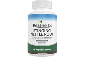 REAL HERBS Stinging Nettle Root 10:1 Pure Extract 750mg (Equivalent to 7500mg Raw Stinging Nettle Root) Promotes Prostate & Urinary Tract Health - 100 Vegetarian Capsules