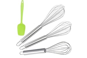 BEKKLPOU 3 Pezzi Frusta Da Cucina, frusta per impastare la frusta, Idéal pour La Cuisine et La Pâtisserie (Set pratico)