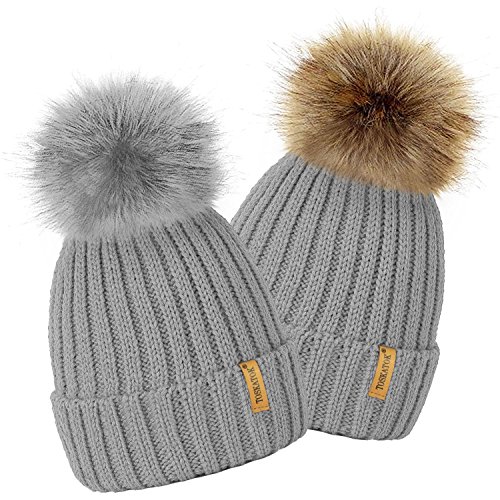 Ladies Girls Chunky 3 in 1 Rib Beanie 
