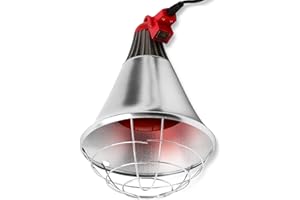 Ledivion Poultry Heat Lamp with 250W Infrared Heat Bulb High/Low Switch Whelping Puppies and Chicks