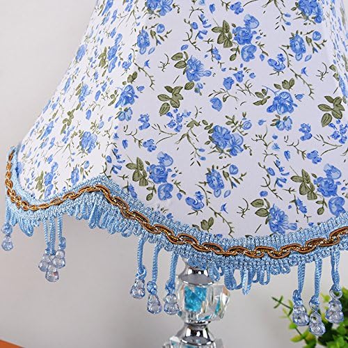 QXHD Modern Simple Crystal Fabric Table Lamp Bedroom Bedside Decoration Modern Wedding Celebration American Retro Table Lamp 8031,A,Power switch button