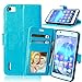 Produktbild Nancen Huawei Honor 6 (5,0 Zoll) Lederhülle Neu Style Acht Farbe Weich PU Flip Case Ledertasche / Schutz Etui, Einfach Vintage Kollektion Karten Slot Foto Wallet Hülle Handy Tasche Zubehör