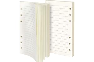 Purture Refill Lined Paper, Leather Journal Refills Lined, 6-Holes Inserts 320 Pages for A6 Refillable Journals Notebooks, 2 Pack(Each Pack 160 Pages)