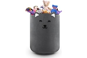 UONEL INDUSTRY CESTO juguetes DIVERTIDOS Cesta almacenaje juguetes Cesta juguetes niños - Cesto guardar juguetes o ropa sucia - Cesto fieltro infantil (Gato)