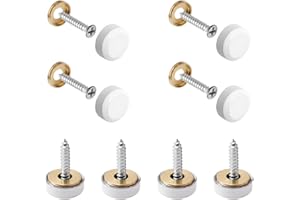 INCREWAY Lot de 16 vis miroir 16 mm en cuivre poli miroir avec capuchons décoratifs, blanc