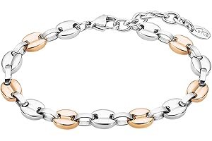 LOTUS STYLE Pulsera Acero Inoxidable Mujer LS2124-2/3 Cadena - Sofisticado Brazalete con Pulido y Acabado Refinado 21 cm - Ideal para Regalo de Cumpleaños - Aniversario - Ocasiones Especiales