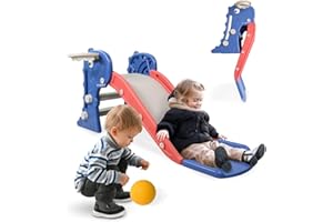 ‎MOBICLINIC Mobiclinic® kids, Kinderrutsche, Dino, Zusammenklappbar, Inklusive korb und ball, Abgerundete kanten, Rutschfest, Europäische marke, Max. 35 kg, Stabil, Sicher, Einfache montage, Innen außen