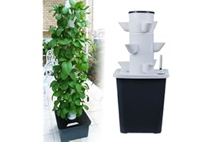 SONLED Torre hidropónica de 30 cápsulas, sistema de cultivo hidropónico de jardín para hierbas, frutas y verduras, kit de cultivo aeropónico con bomba hidratante, macetas de red, temporizador para hierbas