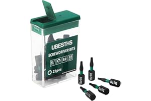 UBESTHS Torx Bit T10, Schraubendreher Bits Set 25 Stück, 1/4" Sechskantschaft, 25mm Länge mit Box