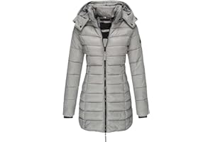 CUTeFiorino Abrigo de invierno para mujer, largo y cálido, chaqueta de plumón con capucha, chaqueta acolchada con cremallera, chaqueta acolchada de invierno, chaqueta de esquí gruesa, impermeable