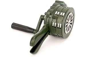 SOBETA Sirena a manovella, 110 dB, funzionamento manuale, in metallo, allarme di emergenz