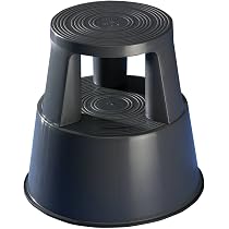 Tabouret Marchepied Mobile WEDO - 3 Roulettes, Charge 150kg, Hauteur 44cm, Gris RAL 7012, Métal Sans Plomb