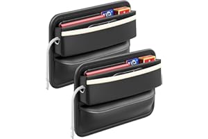 Yumzeco Organizer per Tasca Laterale Dell'Auto,2PCS Tasca Laterale per Sedile Anteriore Auto, Spazi Vuoti per Seggiolino Auto in Pelle PU per Telefoni, Carte e Chiavi（Nero e Bianco）