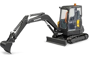 bruder 02465 - Excavadora compacta Volvo ECR40-1:16 vehículo de construcción, Obra, Pala Excavadora, Trabajador, máquina de construcción, Juguete