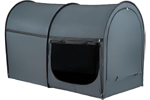 VEVOR 4 Doors Breathable Dream 0.28 in Fiber Poles Privacy, Full Size Block Out Light Bed Canopy, Fit for Kids Playhouse and Adults Sleeping Tent, 1900 x 990 x 1190 mm