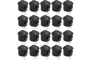 20 st runda vippströmbrytare, 2-stifts 2-läges rund vippströmbrytare för bil, lastbil, motorcykel, båt, AC 6 A/125 V, 3 A/250 V