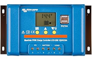 Victron Energy BlueSolar PWM-LCD&USB 12/24-Volt 10 Amp Solar Laderegler