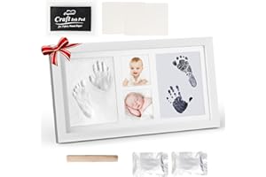 SWEWARM Newborn Baby Handprint Kit & Footprint Photo Frame, Unique Gift Memory for Newborn Boys Girls Baby Shower 100-Day Party