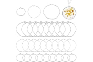 UNICRAFTALE 30 piezas 3 tamaños Colgantes redondos con parte trasera abierta, anillos de marco de aleación, resina epoxi, flores prensadas, colgantes vacíos para resina, flores prensadas, manualidades