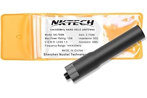 NKTECH, antenna dual-band SMA femmina per ricetrasmittenti BaoFeng UV-5R PLUS, DM-5R, UV-5X, GT-1, GT-3, GT-3TP, GT-5, GT-5TP, UV-5RA, UV-82, UV-5RTP, BF-UVB3, UV-9R e Yaesu, Kenwood Hyt, Wouxun
