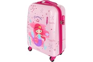 PERLETTI Valise Trolley Enfant Panda Licorne - Bagage à Main Rigide Fils Fillette - Trolley Cabine Avion Ryanair Easyjet Air France 49x34x21 cm - Bagage Weekend 4 roulettes Pivotantes