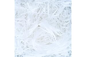 DARBERMU 100g White Shredded Tissue Paper for Gift Boxes Decoration, Empty Gift Box Filling Paper, Filler Paper for Valentine's Day, Christmas, Birthday Gift Decorations, DIY Gift Packaging