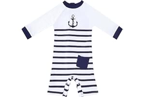 upandfast Maillot de Bain bébé garçon/Fille avec Bouton en Bas Maillot de Bain Une pièce Enfant avec Protection Solaire UPF 50+