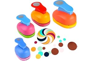 VEGENA Stanzer Rund 4 Stück Kreis Stanzer Motivstanzer Rund Papierstanzer Rund Motivlocher Stanzer Set Ausstanzer Motiv-Locher für Scrapbooking, Basteln, Fotos, Grußkarten, Geschenkanhänger (4)