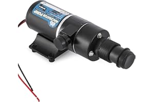 Mxmoonant Pompa Maceratore 12V DC, Pompa per Acque Reflue, 32 Lpm/min, 114W, con Lama a Quattro Teste, Protezione da Sovraccarico, per Camper, Barca, Toilette, Cucina, Acquacoltura