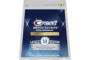 Crest 3DWhitestrips Radiant Express At-home Teeth Whitening Kit, 14 Treatments