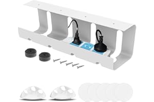Bandeja Cables, ENONCI Bandeja de Gestión de Cables Debajo del Escritorio, Acero al Carbono, Organiza sin Nudos los Cables de tu Ordenador - Para Hogar u Oficina