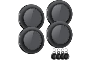 Air Tag-4 Piece, Air Tracker Tag Kompatibel mit Apple Wo ist? APP (Nur iOS), Koffer Tracker für Taschen/Gepäck/Key, IP67 wasserdicht, Austauschbarer Akku, Schwarz