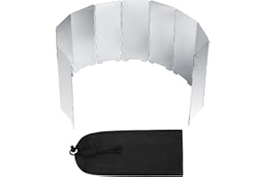 Pare-Vent Pliable, 10 Plaques Pare-Brise pour Réchaud de Camping Cuisinière à Gaz, Pare-brise de Réchaud de Camping, pour Barbecue Extérieur, Fours, Cuisinières à Gaz