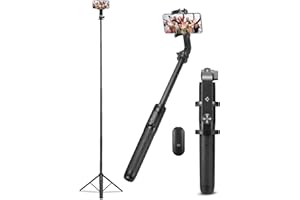 Spigen 160CM Selfie Stick Stativ [Wondersnap] [360° Drehbar mit Bluetooth-Fernbedienung] kompatibel mit iPhone 16/15/14/13 Serien, Galaxy S25/S24/S23 und Allen Smartphones – Schwarz