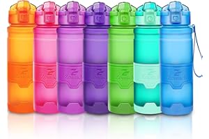 ZOUNICH Botella Agua Deporte Botellas Agua Niños sin BPA, Reutilizable Tritan Plástico Ecologica con Filtro, 400ml/500ml700ml/1l, Cantimploras para Gimnasio, Bicicleta, Colegio, Oficina, Viajes
