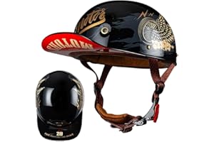 HHSDB Motorrad Halbschalen Halbhelm Halbschalenhelm Baseballmütze-Helm Baseball Cap Motorradhelm Mit ECE-Zulassung Cruiser Chopper Scooter Helm Für Bike Cruiser Chopper Moped Scooter