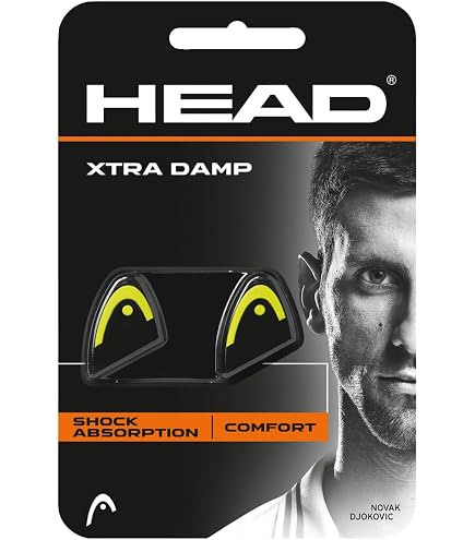 Head Djokovic Vibration Dampener - 2 Pack Tennis Racquet Dampeners, White/Black, Reduces String Vibration
