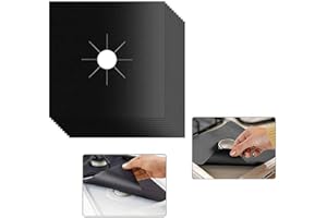 Divono 10Pcs Cuisson à Gaz Protection,Protecteurs De Cuisinière à Gaz Gaziniere Gaz Protection Cuisinière Gaz Protecteur Pad Antiadhésif Réutilisable Tapis de Cuisinière à Gaz(Noir)