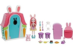Enchantimals Bree Bunny con Casita de campo, muñeca conejo con mascota, casa de juguete y accesorios (Mattel GYN60)