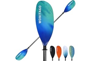 WONITAGO Kayak Paddles Carbon Fiber Shaft Paddle with Nylon Blades, Floating Adjustable Kayaking Oars, 3 Piece, 230-250 cm/90-98 Inches,210-230 cm/82-90 inches